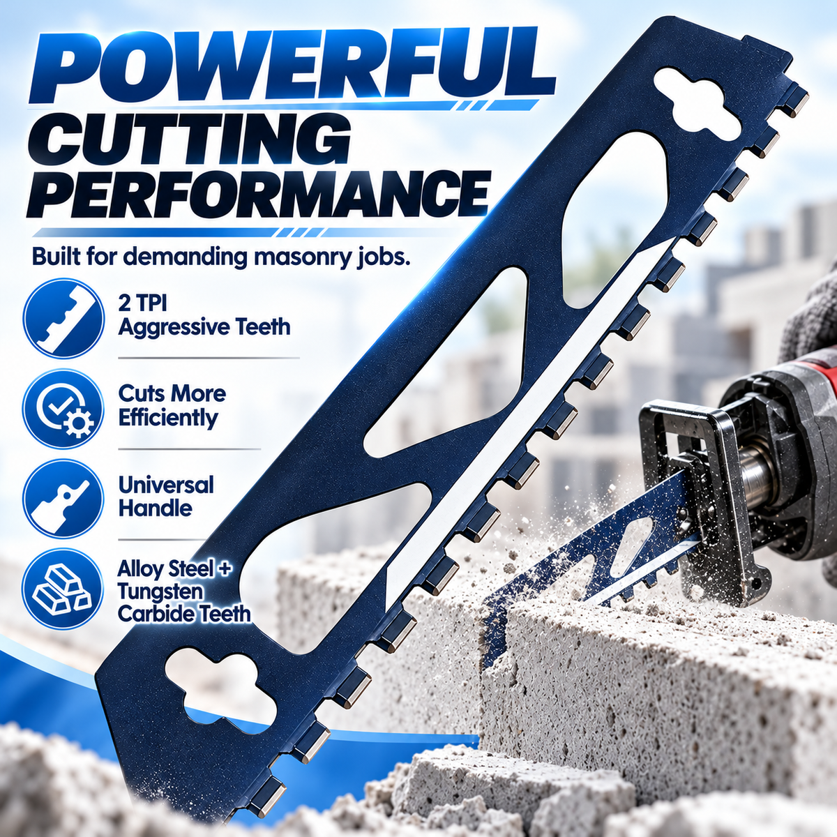 12-Inch Masonry Reciprocating Saw Blade – Demolition Sabre Blade for Brick & Concrete