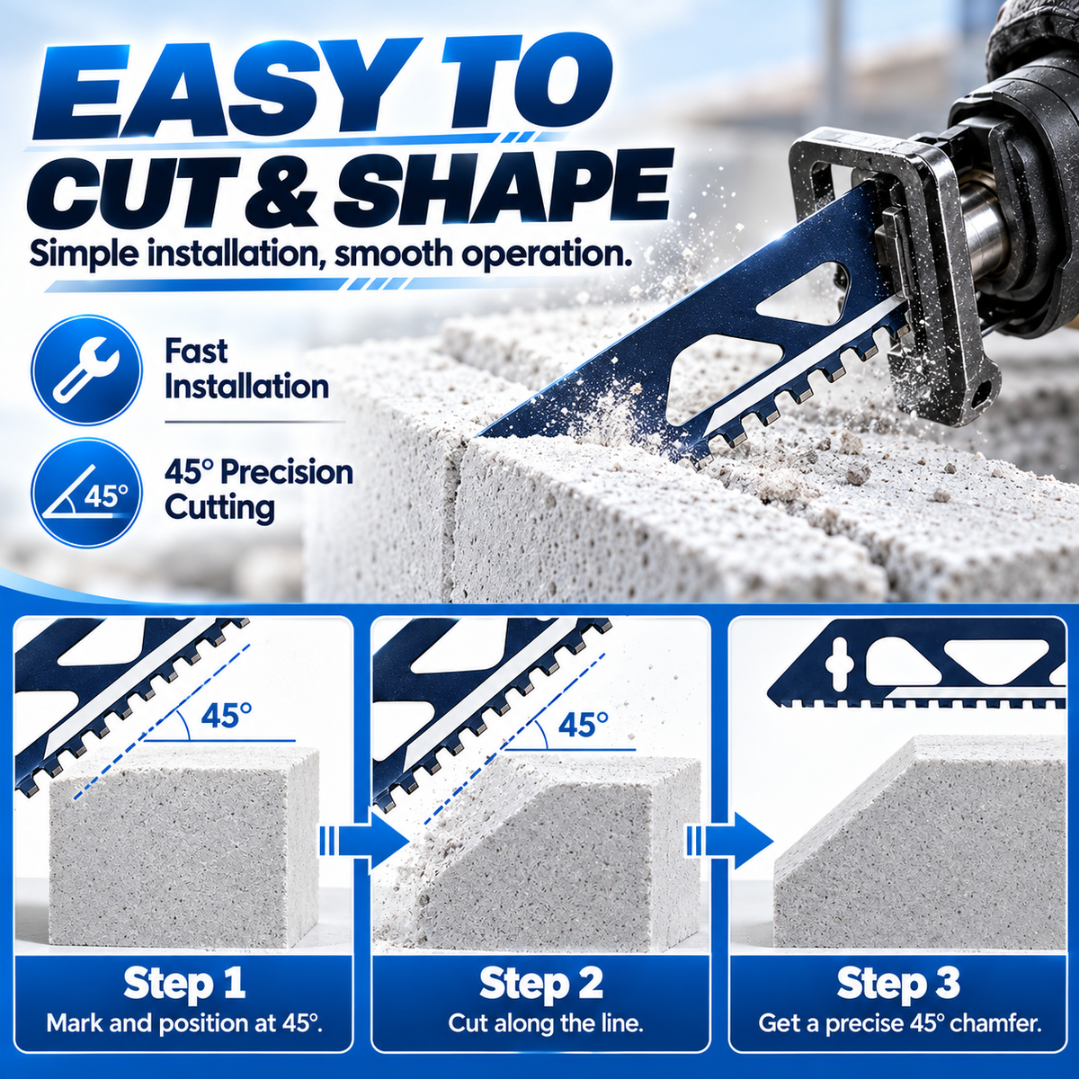 12-Inch Masonry Reciprocating Saw Blade – Demolition Sabre Blade for Brick & Concrete