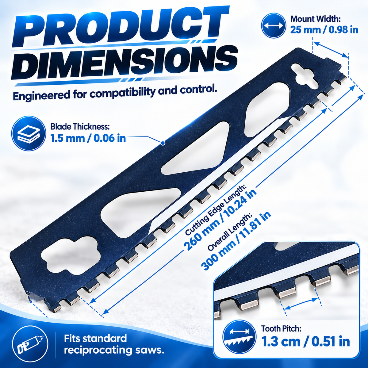 12-Inch Masonry Reciprocating Saw Blade – Demolition Sabre Blade for Brick & Concrete