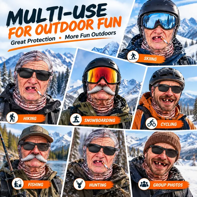 Funny 3D Face Ski Mask