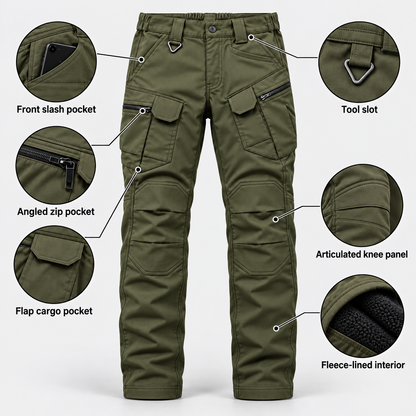 Men’s Fleece-Lined Cargo Work Pants