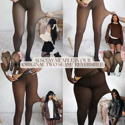 Fleece-Lined Sheer-Look Tights