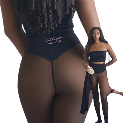 Fleece-Lined Sheer-Look Tights