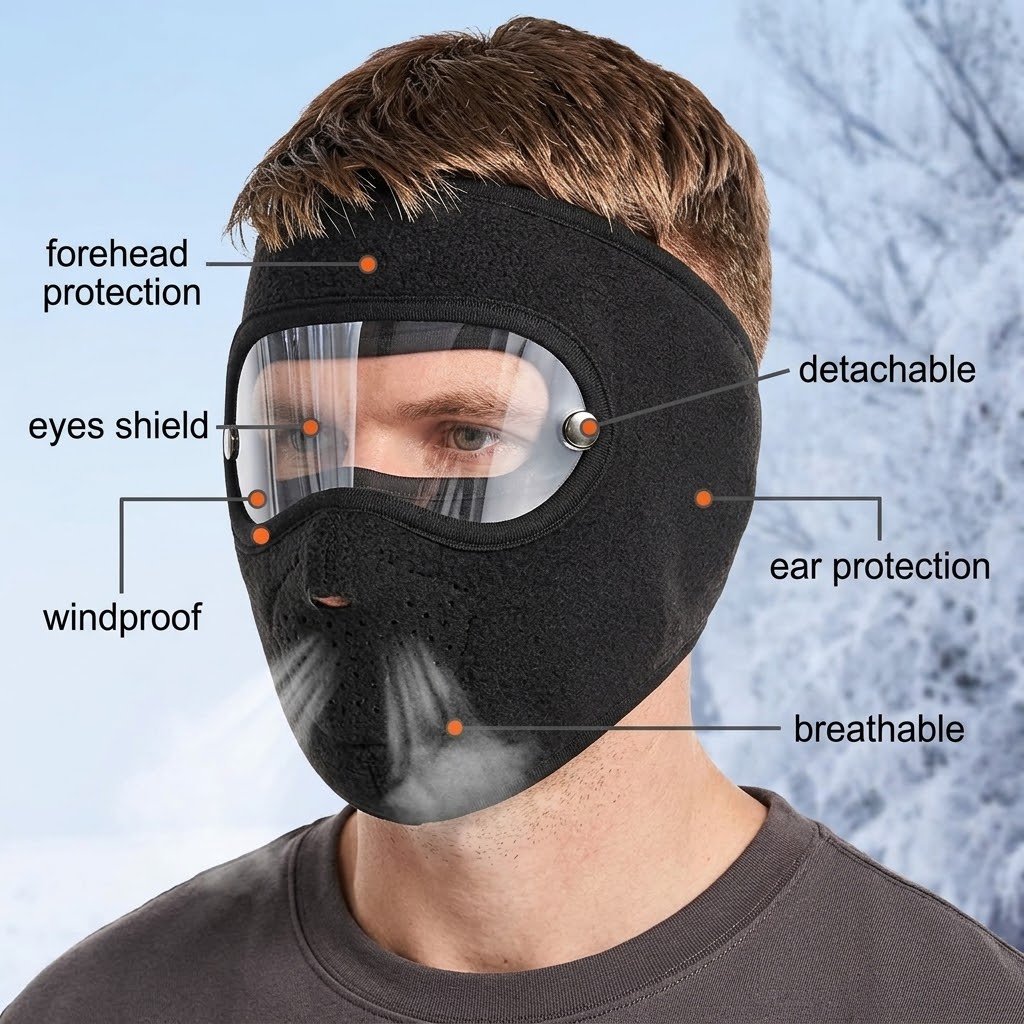 🖤Black Friday Sale:50% OFF🖤Winter Windproof Face Mask with Detachable Goggles