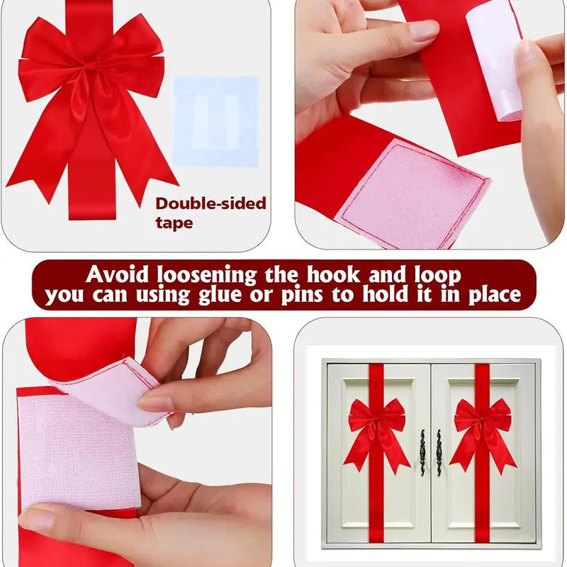 Close-up of the ribbon fastening and hook-and-loop closure